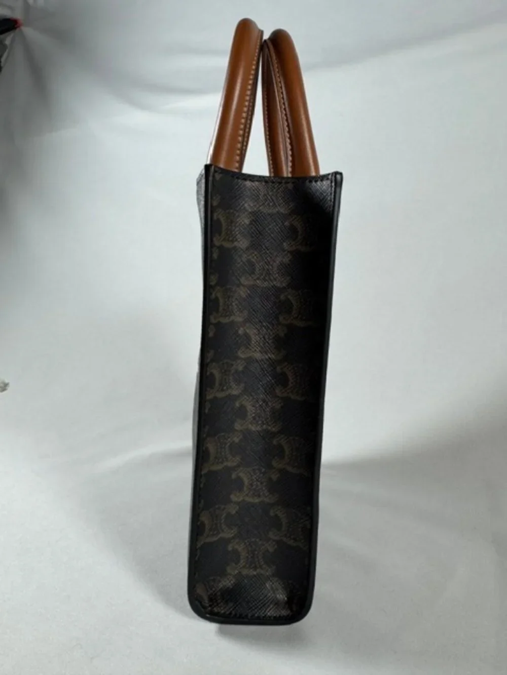 Celine Triomphe Vertical Cabas Mini Tote - Tan & Brown - Excellent Condition